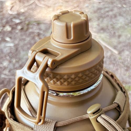 DEFUNX Water Bottle Lid Replacement Spout Top for Wide Mouth Water Bottle 22/24/32/40/64 Oz Cap Suitable for Mouth Opening 2.25 in Coyote Brown - color: Coyote Brown