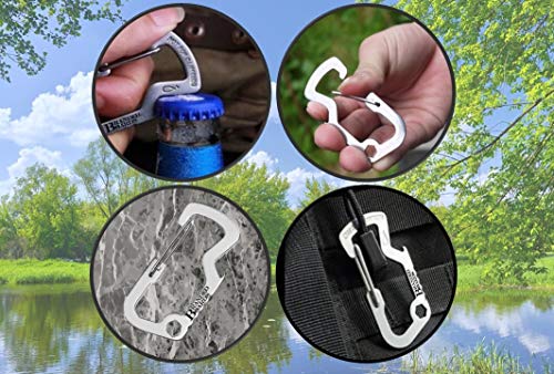 Bushcraft Key Chain Bottle Opener Carabiner Snap Clip Hooks Hiking, Backpacking, Camping, Hunting, Fishing, Biking, Skiing, Tailgate Parties - color: Bottle Opener Multitool 6-Pack