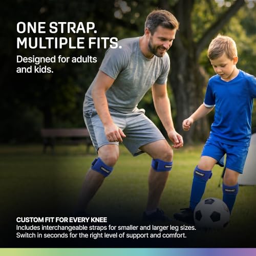 Modvel Knee Strap Patella Tendon Support Brace Band, One Size, 2-Pack - color: Royal Blue