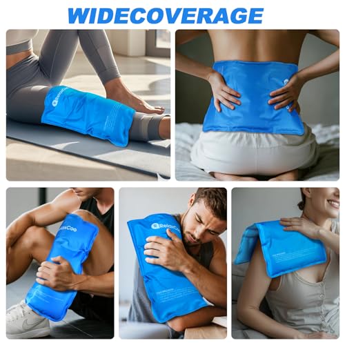 RelaxCoo 11x14.5 Large Flexible Ice Pack for Injuries Reusable Gel, Cold Compress for Hip, Shoulder, Knee, Back Pain, Swelling, Bruises, Surgery - style: BLUE