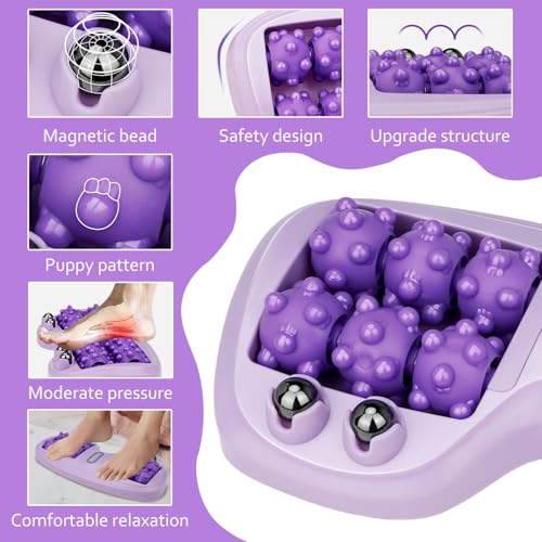Foot Massage Roller, Plantar Fasciitis Relief with Cat Claw Acupressure Design, Portable Compact Reflexology Tool for Gym/Travel, ABS Plastic Deep Tissue Therapy&Instant Muscle Relaxation