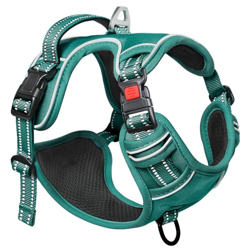 HEELE Dog Harness, Soft Padded, Front Clip Vest with Control Handle Grass S - color: Lock Grass Green, size: S (Pack of 1)