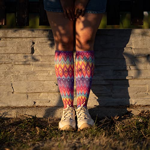 LEVSOX Compression Socks Women and Men, 20-30mmHg, Best for Nurses, Travel, Pregnancy - color: 3 Pairs Printing, size: Small