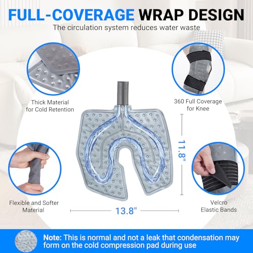 Ice Machine for Knee After Surgery, Portable Knee Ice Machine, 12H Cooling - color: White