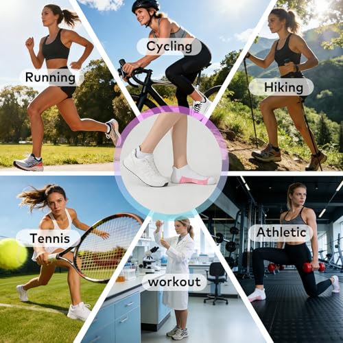cuangya Ankle Socks Women Athletic Running Cushion Low Hiking Sock 5-6 Pair - color: 5 Pairs White, size: 8-10