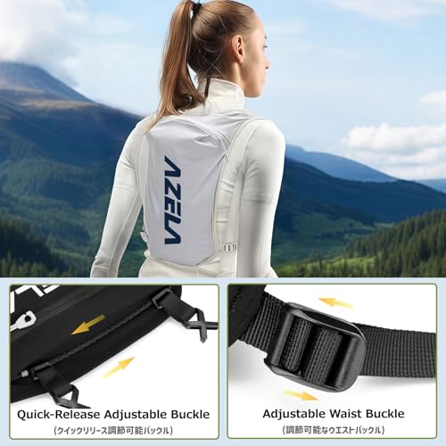 Azarxis Running Water Bottles Flask BPA Free Leakproof Hydration Vest Packs Waist Belt Replacement for Triathlon Marathon Hiking Cycling Climbing Runner - color: #1 Black (7L) - Only Running Vest