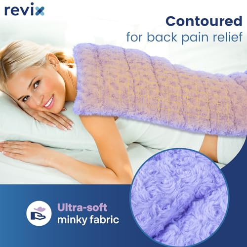 REVIX Extra Large Microwavable Heating Pad for Back, Heating Wrap, Purple - color: Purple