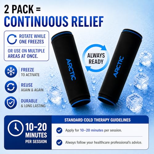 2 Pack | Premium Elbow Ice Pack Wrap & Knee Ice Pack Wrap - Reusable Gel Ice Sleeves, Leg Ice Compress, Arm Ice Sleeve, Elbow Ice Compression Wrap - Cold and Heat Therapy for Injuries - size: X-Large (2 Pack)
