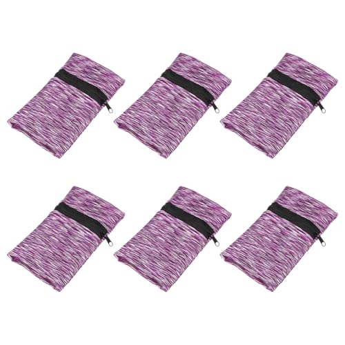 Wrist Pouch Wrist Wallet Wristband with Zipper - color: Purple