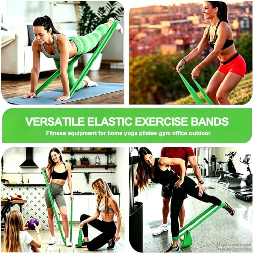 Long Resistance Bands for Working Out, Physical Therapy, Yoga & Pilates - color: Green