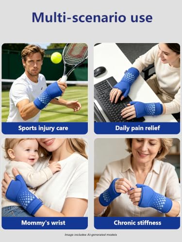 Wrist &Thumb Ice Pack Wrap-Thickened Gel for Long-Lasting Cold Compression - color: 2 Pack-blue, size: L/XL