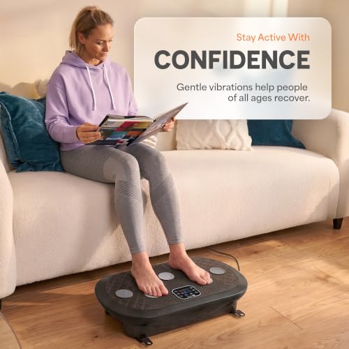 Lifepro Rumblex 4D Vibration Plate Exercise Machine with 7 Training Modes - color: Black, size: Plus Mini