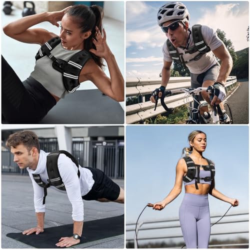 Zeerun Weighted Vest, 6/8/10/12/15/18/20/24/30LB for Men Women - color: Black, size: 30 Lb