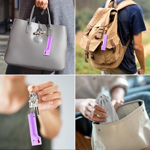 3-in-1 Pepper Spray Personal Alarm, 12ft Quick Release Gel UV Dye, 140dB Siren 3 Red Strobe, Women Wife Daughter Mother Girlfriend Love Safety Gift, Rechargeable, Refill Canister, Birthday Graduation - color: Purple