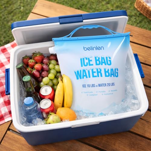 6 Pack Reusable Ice Bags for Cooler 5lb / 10lb Cooler Ice Cube Bag - size: 10lb/6Pack