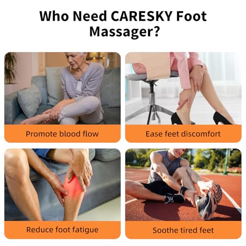 CARESKY Shiatsu Foot Massager with Heat, FSA Eligible HSA Foot Massager for Plantar Fasciitis, Neuropathy, Circulation and Pain Relief, Foot and Calf Massage at Home/Office - color: Deep Gray