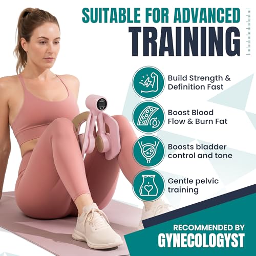Smart Thigh Master | Rotatable Pelvic Floor Exercise Device for Women and Men with Auto-Counter Display | Inner Thigh Exerciser & Thigh Trainer for Women, Kegel Trainer for Butt & Leg Workouts