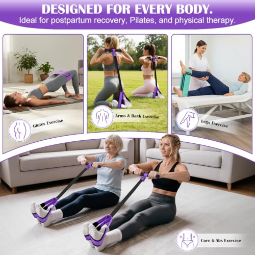 KUTIZE Booty Bands & Pedal Exercise Bands Resistance Bands Set for Women - color: Purple