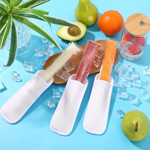 JANYUN Ice Pop Sleeves, 24 Pcs Sublimation Blanks Popsicle Holder - color: White
