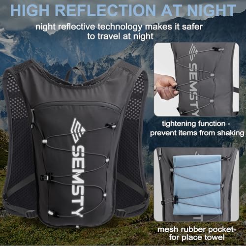 Running Hydration Vest 5L, Running Vest Pack with 1.5L Water Bladder - color: Grey
