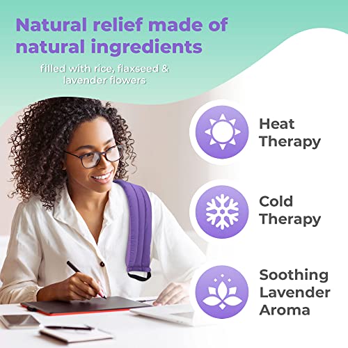 Microwavable Heating Pad for Lower Back, Neck, and Shoulder Pain Relief - Moist Microwave Heating Pad for Muscles and Joints - Microwave Hot Pack Heat Pad for Cramps -1 Heat Pack Purple-Lavender Scent - style: Purple Lavender Scent
