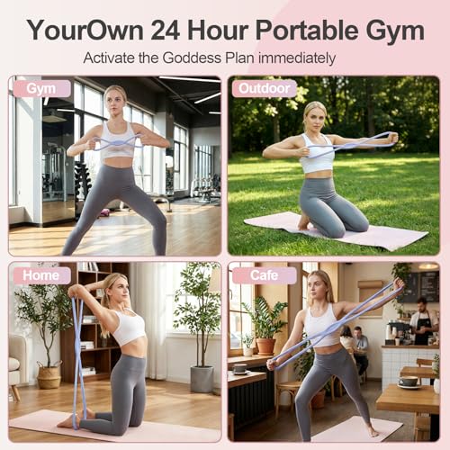 RYAOLELY Figure 8 Resistance Band, Exercise Band for Physical Therapy, Yoga Pilates Home Workout, Portable Fitness Band with Anti-Slip Grip - color: 25LB Blue