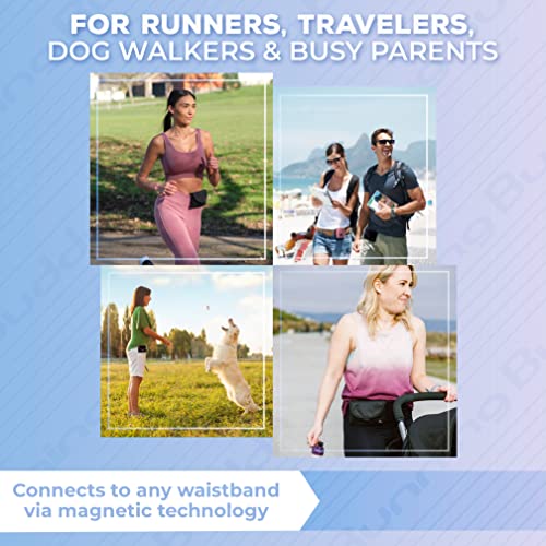 Running Buddy Magnetic Pouch - Fits Any Waistband, No Belt No Clips - color: Black, size: Large (5.9 in x 4 in)