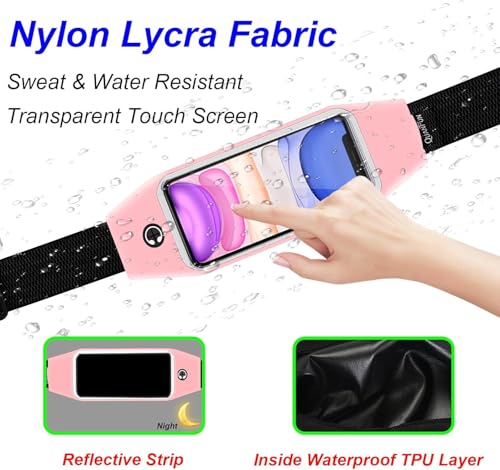Running Belt,Fanny Pack Fits Phones UP to 6.5" for Women Men,Pink - color: Pink