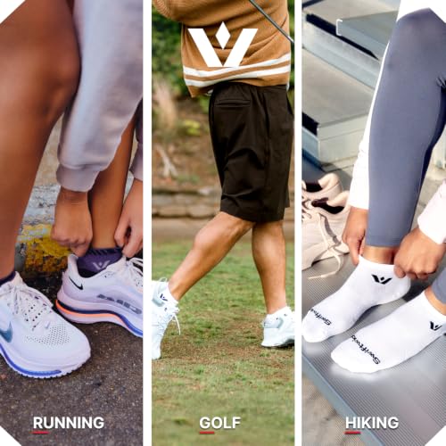 Swiftwick ASPIRE Ankle Socks, Running & Cycling, 3-Pack, Men & Women - color: White-circuit, size: Medium