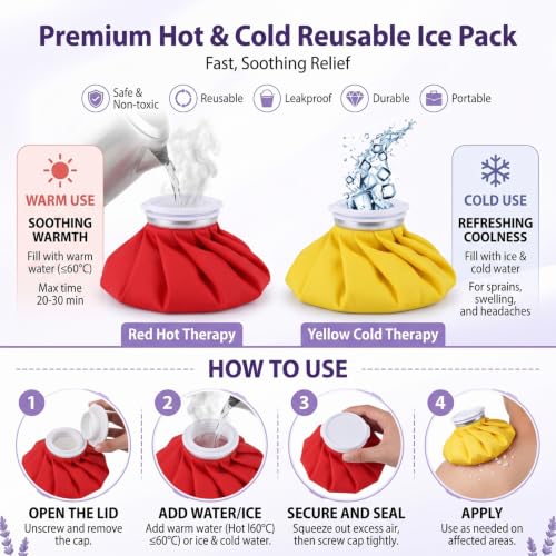 Honoson 4 Pack Reusable Ice Bag Hot Cold Bag Leakproof, Multicolored Style - style: Multicolored Style