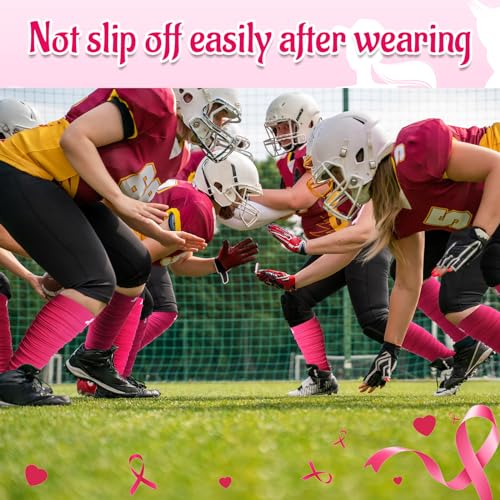 Foaincore 4 Pairs Breast Cancer Compression Calf Sleeves Women - color: Rose Red