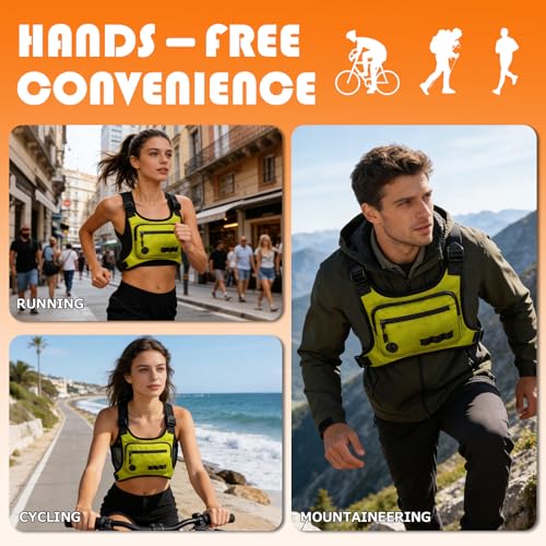 KINGSLONG Running Vest, Chest Bag for Men, Chest Pack, Hiking (F-Yellow) - color: F-Yellow