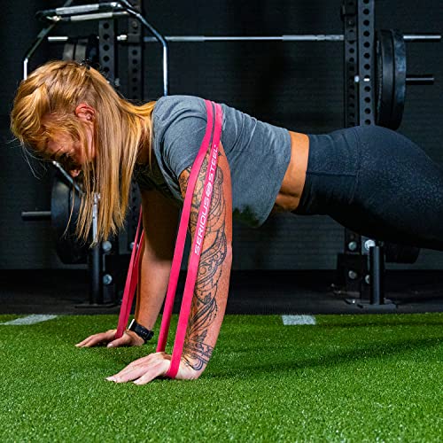 Serious Steel Fitness 32" Resistance Training Bands (Portable Exercise Band System Training Bands- Great for Individuals Under 5'10") - color: #2 Red (10-50 lbs.)