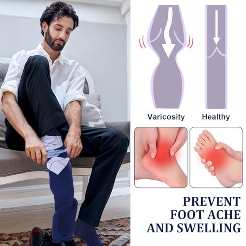 Shyyween 12 Pairs Men Knee High Compression Socks - size: XX-Large, style: Minimalist