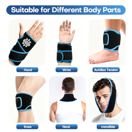 Wrist Ice Pack Wrap for Carpal Tunnel Relief, Gel Ice Pack for Injuries - color: Black
