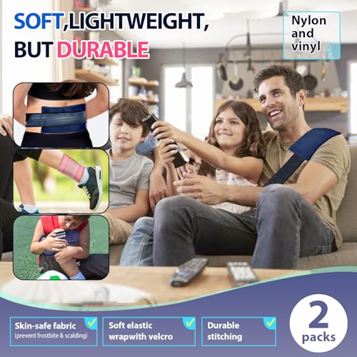Ice Packs for Injuries Reusable, 3-Piece Set Soft Cold Gel Packs - color: 3pcs-navy