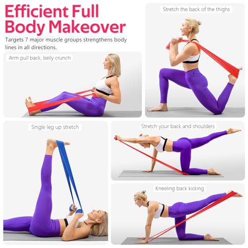 Resistance Bands Set, Exercise Bands for Physical Therapy, Pilates, Yoga - color: 1-Yellow,Red,Blue, size: 13FT