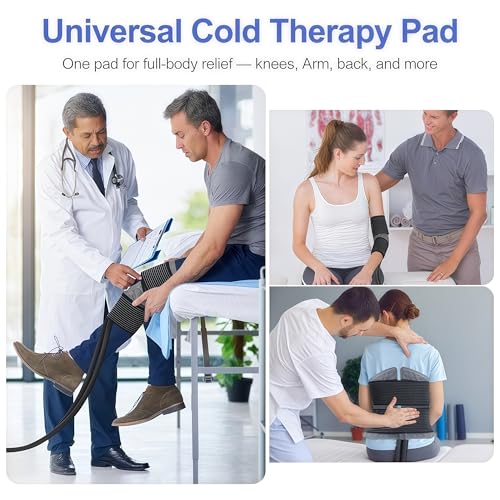 Ice Machine for Knee After Surgery, Portable Cold Therapy Machine with Timer & Quiet Pump, Ice Therapy Unit for Knee Recovery, Shoulder, Elbow, Hip and Ankle