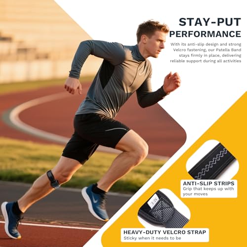 Patellar Tendon Support Strap, Adjustable Knee Support Strap Patella Band for Tendonitis, Sports, Workouts & Daily Knee Pain Relief for Men Women, Standard Fit (Fits Most) M/L, 2 Pack - size: M/L