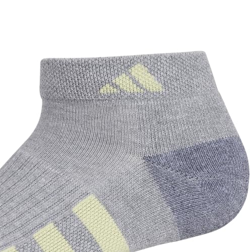 adidas Women's Cushioned Socks 3 Pairs - color: Cool Light Heather/Powder Yellow/Violet Tone Purple/3.0/Low Cut, size: Medium, style: Low Cut