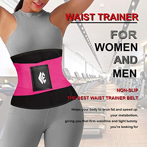 ChongErfei Waist Trainer Belt for Women & Man - Waist Trimmer Ab Belt - color: Fuchsia, size: XX-Large