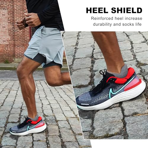 Gonii Men's Running Athletic Ankle Socks - Thick Cushioned Low Cut Socks - color: N-5 Pairs White, size: 12-15