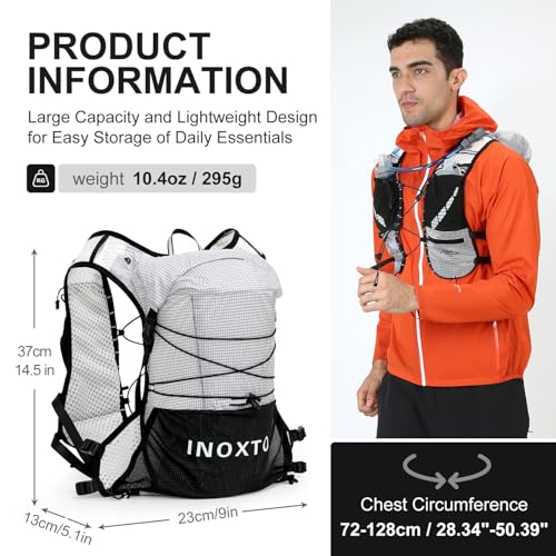 IX INOXTO Running Vest Hydration Backpack, Lightweight Running Backpack - color: Gray