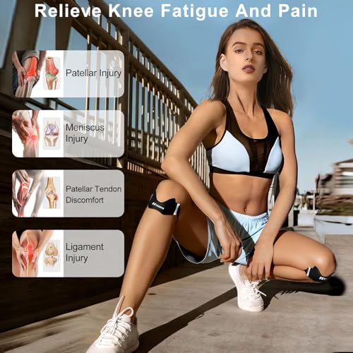 Patellar Tendon Support Strap, Knee Brace for Women & Men, Patella Band for Running Hiking Basketball Gym Fitness Tennis Badminton Cycling, Offers Relief from Meniscus Tear and Knee Pain - color: Gray
