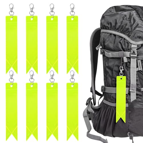 Safety Reflector Pendants - Reflective Safety Keychain Gear with Clips Use for Backpack & Running & Cycling - color: Lemon Yellow