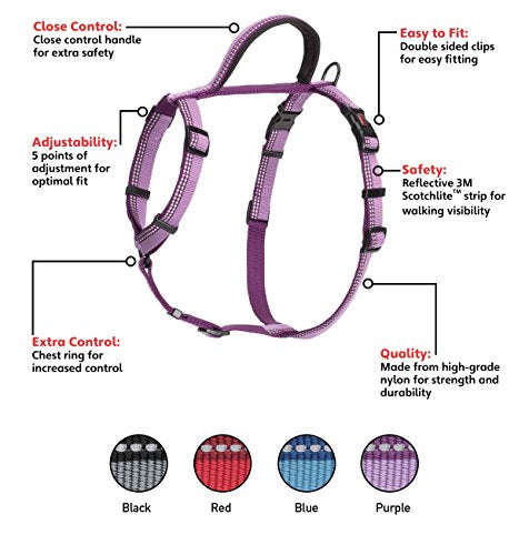 Halti Dog Walking Harness | Size M, Purple | Ideal for Puppy Walks - color: Purple, size: Medium