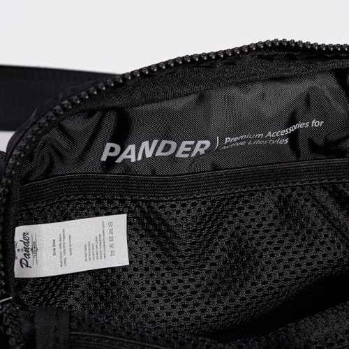 Pander Two Way Zipper Fanny Pack Nylon Everywhere Belt Bag for Women, Water Repellent Waist Packs, Crossbody Bags with Adjustable Strap (Black). - color: Black