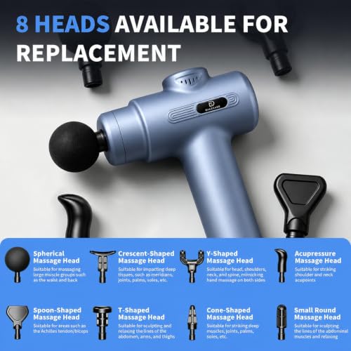 Massage Gun Deep Tissue, Handheld Neck Massager, Portable - 6 Adjustable Vibration Levels, Electric Back Massagers for Athletes, Home & Gym, Mothers Day Gifts (Blue) - color: Blue