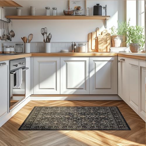 Ruaruarug Washable Small Area Rug 2×3 for Entryway, Ultra Soft, Black Grey - color: Dark Gray, size: 2' x 3' (Rectangular)