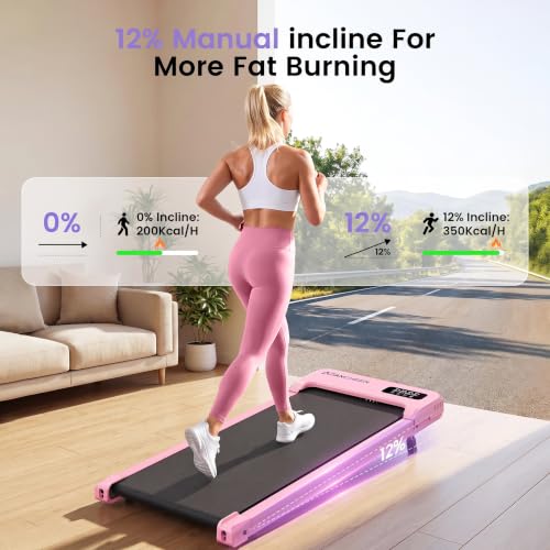 Walking Pad Vibration Plate Combo, Under Desk Treadmill with 12% Incline